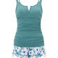 💃 PROMO ÉTÉ -50% ! 🌊 Tankini 2 Pièces Femme Gainant – Bretelles Réglables, Soutien-Gorge Intégré, Short Sport · Vert, Rose, Bleu & Noir · S–3XL (UK6-20) ✨