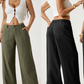 👖🌿 PROMO FLASH 50% ! Pantalon Large Femme Taille Haute – Mélange Coton-Lin Respirant, Poches Pratiques, Coupe Fluide, Style Bohème Chic & Polyvalent ✨