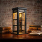 ✨📞 PROMO FLASH 50% ! Lampe Cabine Téléphonique Vintage – Noir Mat, Lumière Chaude, 9x9x21 cm, Piles, Décoration Rétro Urbaine, Idéale Bureau & Chambre 🏮