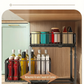 💪🥫 PROMO FLASH 50% ! Étagère Double Coulissante Organisateur de Placard – 5 Hauteurs Réglables, 2 Plateaux, Acier Carbone, Grande Capacité, Sans Installation ✨