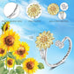 🌻 50% DE RÉDUCTION ! 💍 Bague Tournesol Toupie Initiale – Cuivre Plaqué Argent + Zircone – Ajustable & Anti-Anxiété for Femme