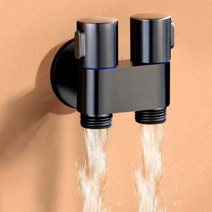 🖤 FLASH -50% ! 🔥 Vanne Double Contrôle 1→2 Sorties – Laiton Noir Mat – 20 mm – Montage Réservoir ou Mural – Anti-Fuite – Pour Douche, Animal, Baignoire 🚿