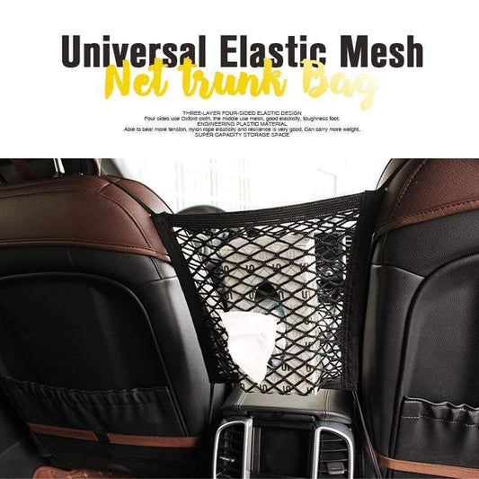 🚗 -50% ! 🧺 Sac de Coffre Universel en Filet Élastique – Tissu Oxford + Maille – 3 Couches – Petite/Grande Taille – Pour Rangement Voiture et Sécurité Enfants 🛡️