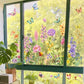 💐 -50% MAINTENANT ! 🖼️ Sticker Fenêtre Bouquet Floral Coloré – PVC – 30×60 cm – Double Face – Amovible sans Traces – Lavable – Déco Printanière Maison et Café ✨