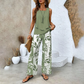 🌴👗 PROMO FLASH 50% ! Tenue 2 Pièces Femme Imprimée – Haut sans Manches & Pantalon Large, Tissu Doux, Style Bohème Chic & Polyvalent pour les Vacances ✨