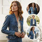 🧥🌸 PROMO FLASH 50% ! Veste Jean Femme Volants & Devant Ouvert – Dénim Léger, Finition Délavée, Style Bohème & Polyvalent 👗