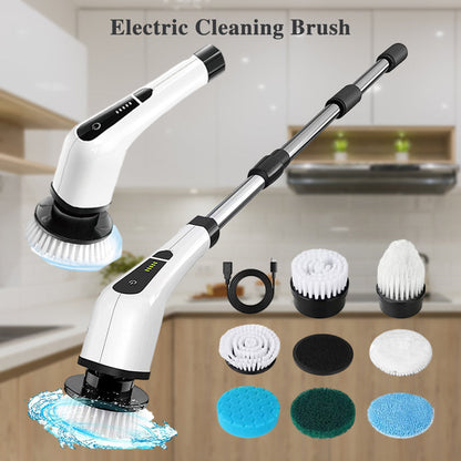 🧼 PROMO FLASH : 50% DE RÉDUCTION ! ⚡ Brosse Rotative Électrique – Sans Fil – 2500 mAh & 7 Têtes for Nettoyage Maison – IPX5 ✨