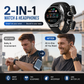 ⌚ -50% ! 🎧 Montre Connectée 2-en-1 avec Écouteurs TWS Intégrés – Écran HD 1,32″ & IP67 – Appels, Santé, Sports – Argent et Noir 🏃