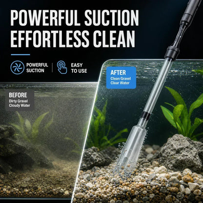 🐠 50% DE RÉDUCTION ! 🔋 Aspirateur Fond Aquarium Électrique – ABS – Batterie 2×LR14 & Tubes Réglables 73 cm for Nettoyage Gravier & Changement Eau