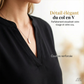 👕✨ PROMO FLASH 50% ! Haut Femme Décontracté Encolure en V – Tissu Fluide Respirant, Manches Courtes, Coupe Élégante, Plusieurs Couleurs & Tailles, Parfait pour Bureau & Quotidien 🌿