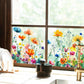 💐 -50% MAINTENANT ! 🖼️ Sticker Fenêtre Bouquet Floral Coloré – PVC – 30×60 cm – Double Face – Amovible sans Traces – Lavable – Déco Printanière Maison et Café ✨