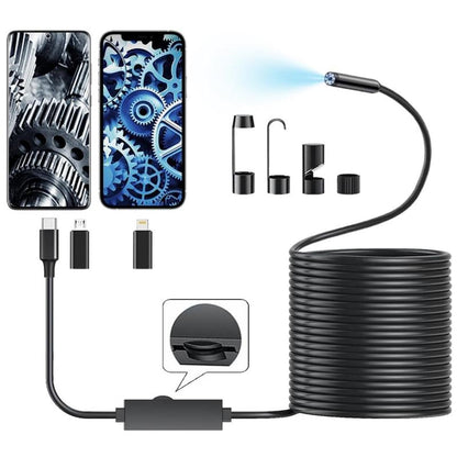 ✨ -50% ! 📱 Caméra Endoscope HD TechView™ 1920P pour iPhone et Android – 8 LED Réglables & IP67 – Câble Semi-Rigide pour Plomberie et Auto 🔍