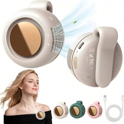 🌀🌿 PROMO LIMITÉE 50% ! Ventilateur de Cou Sans Pales 2026 – Léger 220g, Rotation 360°, 3 Vitesses, Autonomie 6h, Charge Rapide USB, Parfait pour l'Été & les Déplacements ⚡