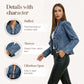 🧥🌸 PROMO FLASH 50% ! Veste Jean Femme Volants & Devant Ouvert – Dénim Léger, Finition Délavée, Style Bohème & Polyvalent 👗