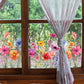 💐 -50% MAINTENANT ! 🖼️ Sticker Fenêtre Bouquet Floral Coloré – PVC – 30×60 cm – Double Face – Amovible sans Traces – Lavable – Déco Printanière Maison et Café ✨