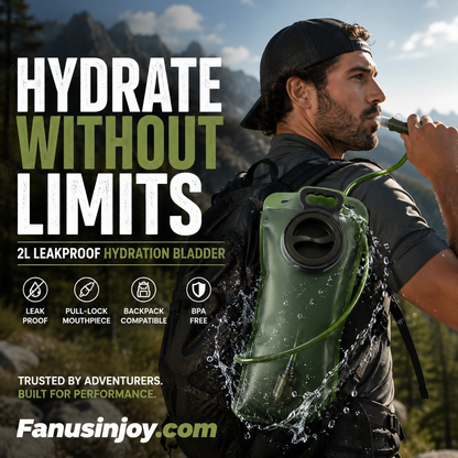 🔥 50% SURPRISE DISCOUNT! 🏕️ 2L Hydration Bladder with Quick-Release Tube – Leakproof, Oversized Port & One-Click Auto-Seal – Perfect for Hiking, Running & Cycling 💦