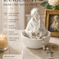 💍✨ PROMO FLASH -50% AUJOURD'HUI ! Présentoir à Bijoux en Résine – Sculpture de Bureau Élégante, Bac de Rangement Intégré, Blanc, 12x10x8cm, Idéal Coiffeuse & Cadeau