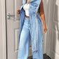 ✨ 50% DE RÉDUCTION – PLUS DE 44 000 VENDUS ! 🧵 Robe Gilet Jean Sans Manches Fente Haute – Denim Coton Premium – Ourlet Irrégulier & Patchwork for Look Urbain
