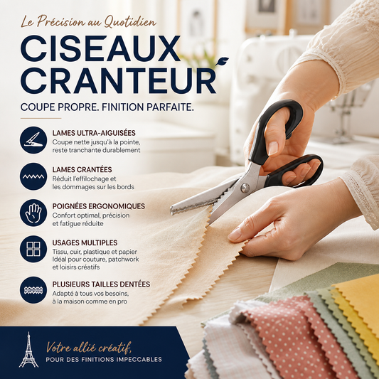 ✂️ PROMO FLASH : 50% DE RÉDUCTION ! Ciseaux Cranteurs Zig-Zag Professionnels – Lames Inox Anti-Effilochage, Poignées Ergonomiques & Denture de Précision for une Découpe Nette et Décorative ✨