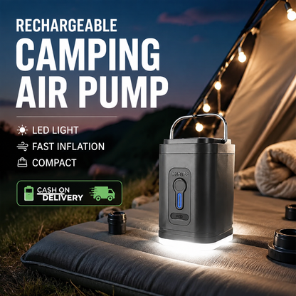 🏕️ PROMO FLASH : 50% DE RÉDUCTION ! Pompe à Air Rechargeable pour Camping – Gonflage Rapide 200 L/min, Éclairage LED & Batterie 1200 mAh for des Aventures Sans Tracas ✨🔋