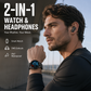 ⌚ -50% ! 🎧 Montre Connectée 2-en-1 avec Écouteurs TWS Intégrés – Écran HD 1,32″ & IP67 – Appels, Santé, Sports – Argent et Noir 🏃