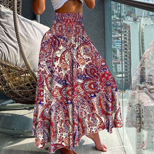 👗💐 PROMO FLASH 50% ! Jupe Florale Longue Femme Taille Haute – Tissu Léger & Respirant, Taille Élastique, Style Bohème Chic & Polyvalent pour l'Été 🌸