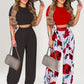 👕👖 PROMO FLASH 50% ! Ensemble 2 Pièces Femme – T-shirt Ajusté Manches Courtes + Pantalon Ample, 6 Couleurs, Tailles M-3XL, Tissu Doux & Respirant, Idéal Quotidien 🌸