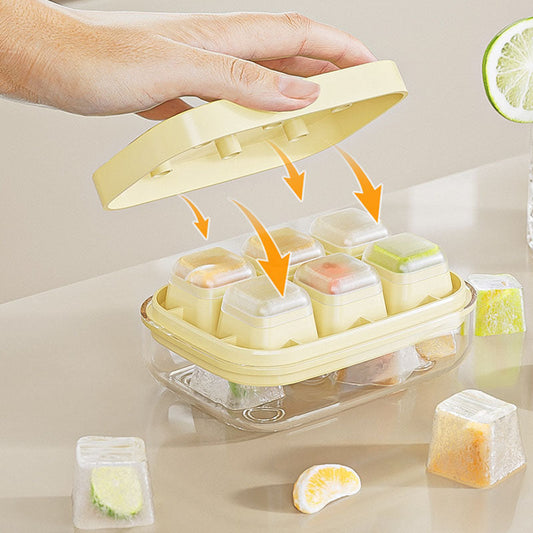 💐🧊 PROMO LIMITÉE 50% ! Mini-Bac à Glaçons Réutilisable 6 Cases – Fermeture Rapide, Sans BPA, Démoulage Facile, Silicone Alimentaire, Compact pour Petit Congélateur 🌱