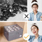 ⏳ -50% ! 🔍 Organisateur de Chaussures avec Séparateurs Réglables – Tissu Oxford – 45 L – 16 Compartiments – Couvercle Transparent – Gris/Noir 👟