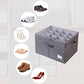 ⏳ -50% ! 🔍 Organisateur de Chaussures avec Séparateurs Réglables – Tissu Oxford – 45 L – 16 Compartiments – Couvercle Transparent – Gris/Noir 👟