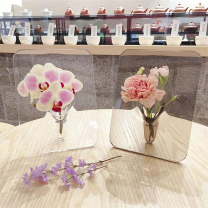 🏺💥 PROMO FLASH 50% ! Vase Cadre Acrylique Moderne – Design Nordique, Transparent, 20x15cm, Léger & Résistant, Idéal Décoration Maison & Mariage ✨