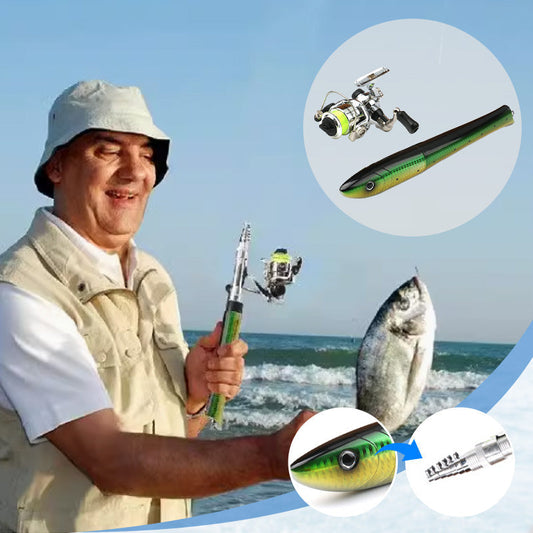 🎣 PROMO FLASH : 50% DE RÉDUCTION ! Ensemble Mini Canne à Pêche de Voyage en Forme de Poisson – Légère & Compacte, Poignée Confortable for des Sorties de Pêche Pratiques et Originales ✨