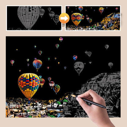 🎨 -50% ! ✨ Ensemble de 4 Tableaux à Gratter Créatifs avec Outil – Carton Premium – Paysages Urbains pour Activité Artistique Relaxante 🖌️