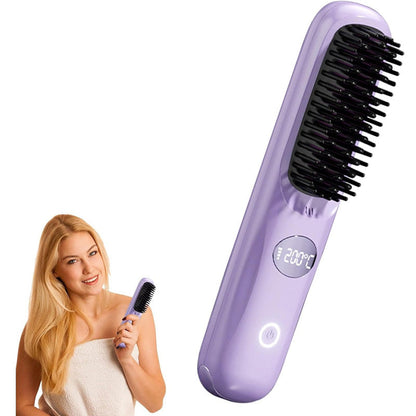 🔥New Hot Sales - 60% OFF🎉Cordless Hair Straightener Brush with LED Display