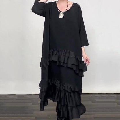 🔥New Arrivals Special Offer-Oversized Ruffle Layered Flowy Dress