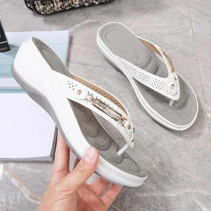 💕-50% !  Tongs Femme avec Semelle Coussinée et Soutien de la Voûte Plantaire – Mousse à Mémoire de Forme – Absorption des Chocs pour Pieds Plats et Fasciite Plantaire 🌊