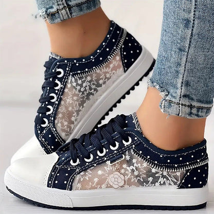 👟Nuevo diseño 2026🙋‍♀️✨Zapatos casuales planos para damas con puntera redonda, cordones y tobillo bajo