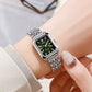 🔥🎁 PROMO FLASH 70% ! Montre Bracelet Quartz Femme Luxe – Boîtier Rectangulaire, Cadran Dégradé, Aiguilles Délicates, Style Moderne & Sophistiqué ✨