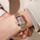 🔥🎁 PROMO FLASH 70% ! Montre Bracelet Quartz Femme Luxe – Boîtier Rectangulaire, Cadran Dégradé, Aiguilles Délicates, Style Moderne & Sophistiqué ✨