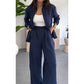 👚👖 PROMO FLASH 50% ! Ensemble Femme 2 Pièces Uni – Chemise Ample + Pantalon Large, 6 Couleurs, Tailles S-4XL, Tissu Respirant, Idéal Bureau & Quotidien 🌿