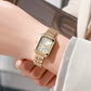 🔥🎁 PROMO FLASH 70% ! Montre Bracelet Quartz Femme Luxe – Boîtier Rectangulaire, Cadran Dégradé, Aiguilles Délicates, Style Moderne & Sophistiqué ✨