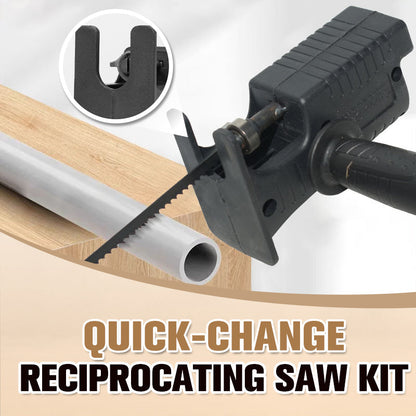 📢🔧 PROMO FLASH 50% ! Kit Scie Sabre à Changement Rapide – Sans Outil, Compatible Perceuse, Poignée Amovible, Idéal Bois, Métal, PVC 🔩