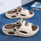 🔥 OFFRE LIMITÉE – 50% ! 👟 Chausson Homme Antidérapant Semelle Épaisse – Similicuir + EVA – Bride Convertible & Semelle 2,5 cm for Maison