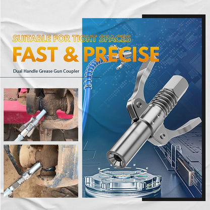 ⚙️🔧 PROMO FLASH 50% ! Coupleur de Graisseur à Double Poignée Haute Pression – Compatible Tous Pistolets, Joint Anti-Fuite, Robuste, 3 Configurations, Parfait Atelier & Garage 🚗