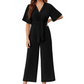 👗💫 PROMO LIMITÉE 50% ! Combinaison Femme Col V & Ceinture Nouée – Coupe Large, Tissu Doux & Respirant, 6 Couleurs, Style Polyvalent Élégant ✨