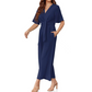 👗💫 PROMO LIMITÉE 50% ! Combinaison Femme Col V & Ceinture Nouée – Coupe Large, Tissu Doux & Respirant, 6 Couleurs, Style Polyvalent Élégant ✨