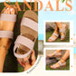 🎉 50% DE RÉDUCTION ! ✨ Sandales Casual Antidérapantes Femme – Tissu Tissé & Caoutchouc – Brides Élastiques Larges for Été