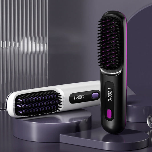 56 % OFF🔥Wireless Ceramic Heating Hair Straightening Comb