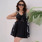 ❤️👙 PROMO FLASH 50% ! Robe de Bain Imprimée Femme – Col V, Sans Manches, Short Intégré, 3 Motifs, Tailles L-4XL, Idéale Plage & Piscine 🌊