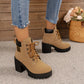 🔥【35-42】👢2025 Nouveauté pour cet automne : bottines à talons épais et semelles compensées – modèle rétro à lacets pour femmes
